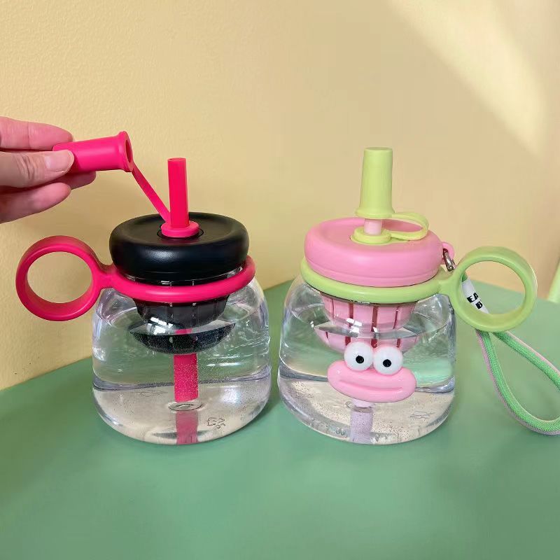 Girls' Water Bottle Summer High-Value Straw Belly Large Capacity Strainer High Temperature Resistant Cute Tea Brewing_voghion.com