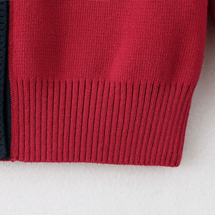 College Style Children's Sweater Cardigan Jacket Medium And Large Children's Contrast Color JK School Uniform Girls Knitted Cardigan_voghion.com