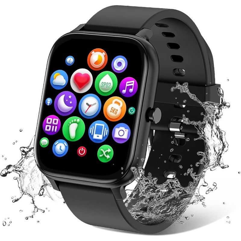 Montre connectée pour homme et femme, compatible avec iPhone, Samsung et Android, écran tactile 1,83 pouce, étanchéité IP68, Bluetooth_voghion.com