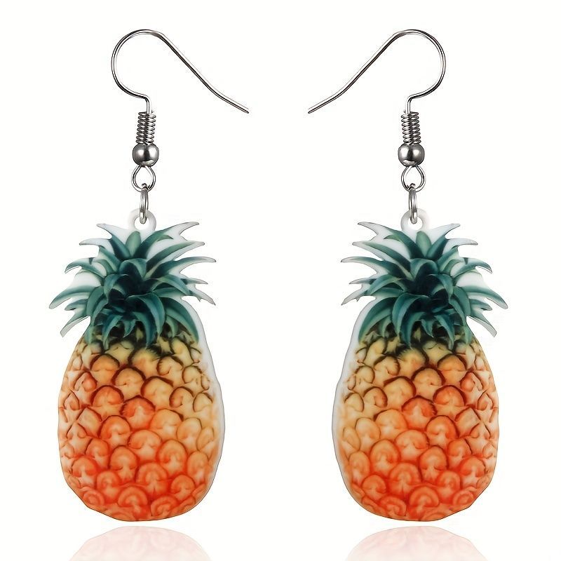 Lxalry Fruit-Inspired Acrylic Prism Drop Earrings, 9-Fruit Collection With Hypoallergenic Hooks, Lightweight Summer Jewelry For Beach Parties & Y2K Vibes_voghion.com