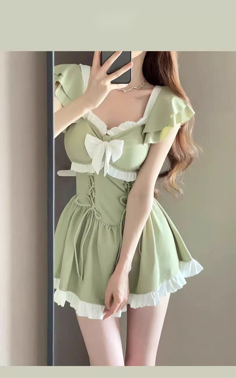 Maillot de bain une pièce pour femme, sensation haut de gamme, nouveau style de robe de princesse mignonne et douce pour l'été, conservateur, flatteur,_voghion.com