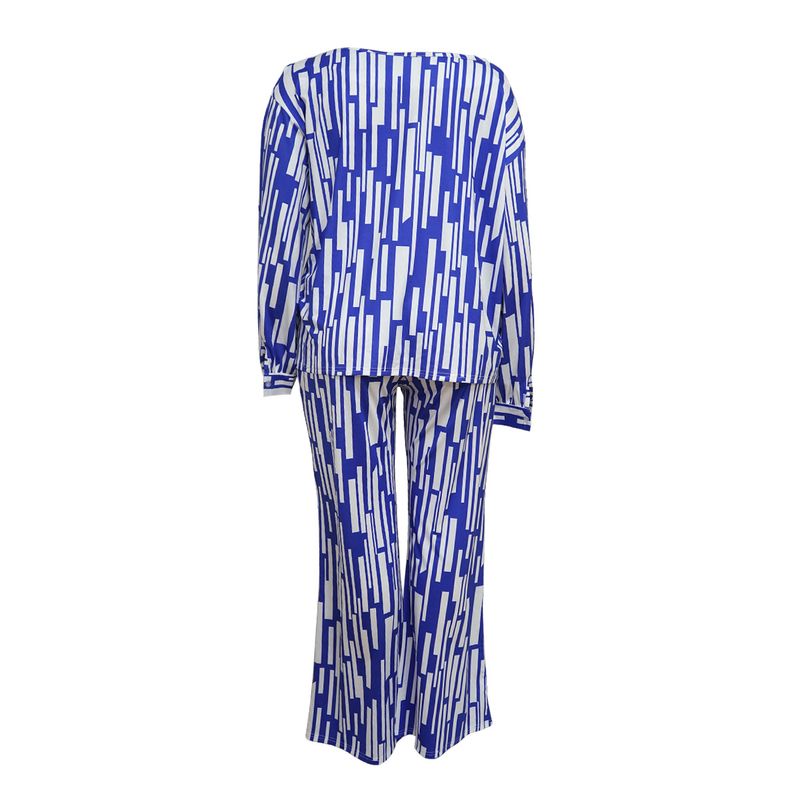 Dameskleding 200 pond plus size dames gestreept bedrukt diagonaal lange mouwen en schouders los modieus casual pak voor vrouwen_voghion.com