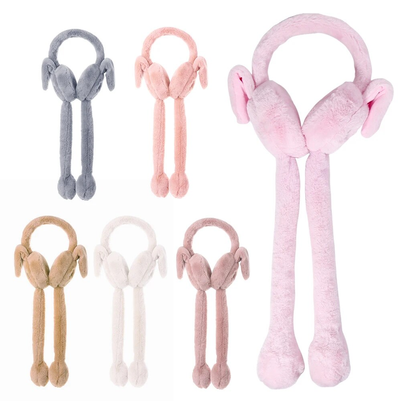 1Pcs Neue Dame Flauschigen Herbst Und Winter Nette Warme Bewegen Die Airbag Kaninchen Ohren Kalten Ohrenschützer, weiche Ohrenschützer Täglichen Verschleiß_voghion.com