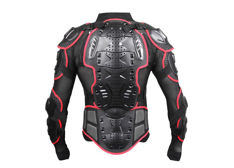 Giacca protettiva per motociclisti, equipaggiamento protettivo completo per equitazione, sci e sport estremi - Guscio in PE regolabile con protezioni per spalle, gomiti, schiena e vita_voghion.com