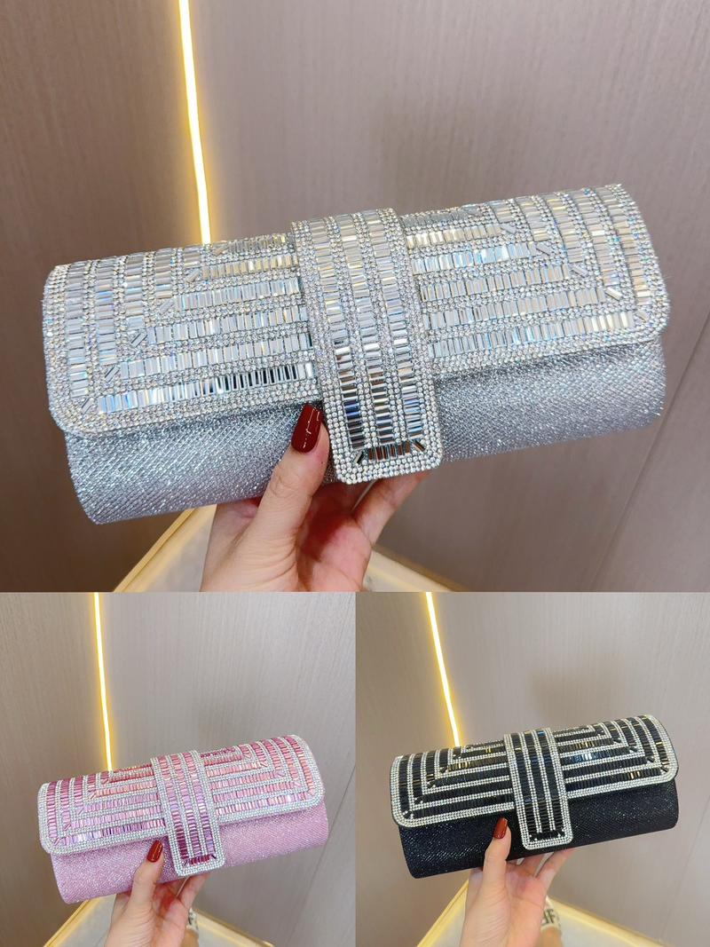 Nouveau sac à main diamant eau diamant argent sac mariage Banquet robe de soirée sac de mariage soirée Banquet sac_voghion.com