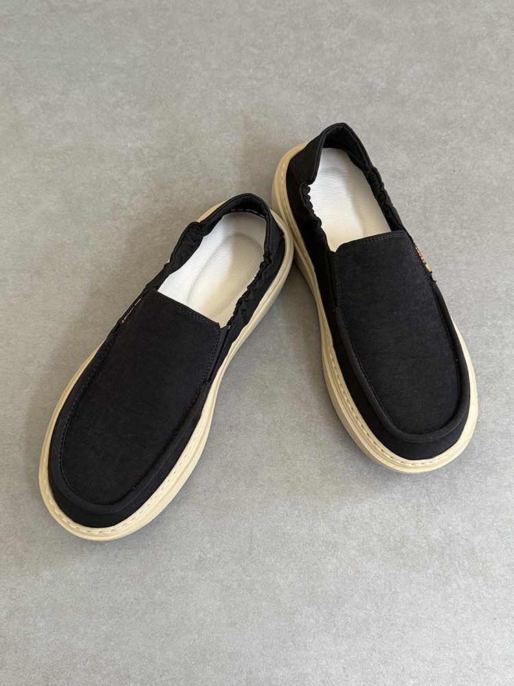 New Summer Men's Lightweight Thick Comfortable Canvas Soft Sole Breathable Casual Shoes Slip-On Loafers_voghion.com