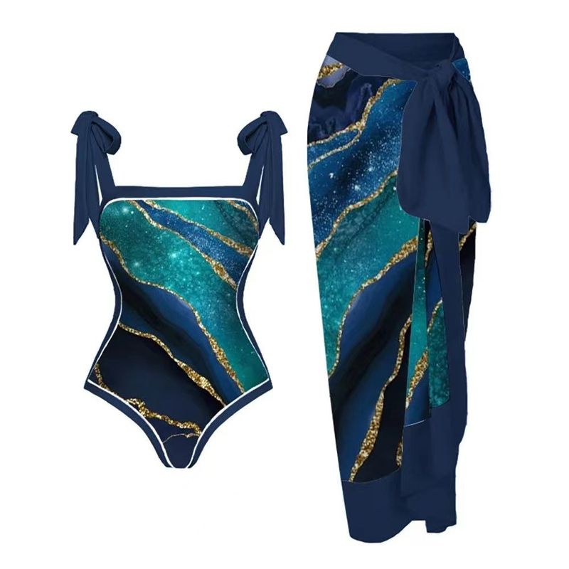 Roupas femininas, maiô feminino, conjunto de biquíni, saia conservadora que cobre a barriga, saia de praia de chiffon, saia envolvente, spot_voghion.com