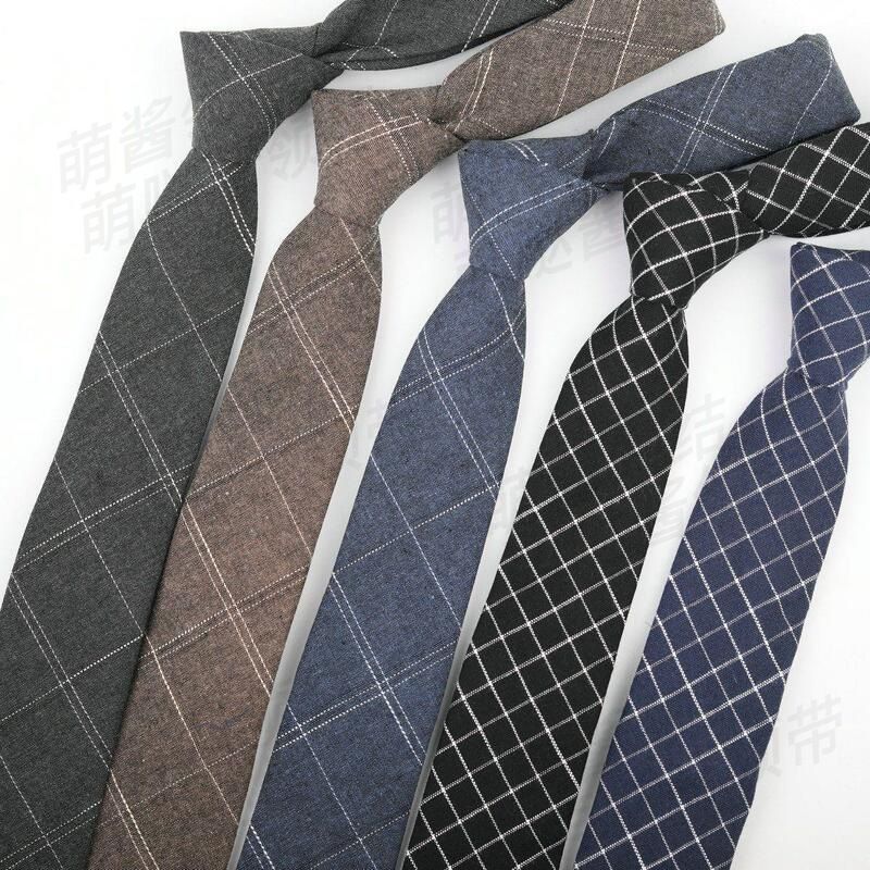 Cravatta stretta da uomo in stile britannico, versione coreana, JK6cm, elegante, effetto lino, a righe, alla moda, casual, per laurea_voghion.com