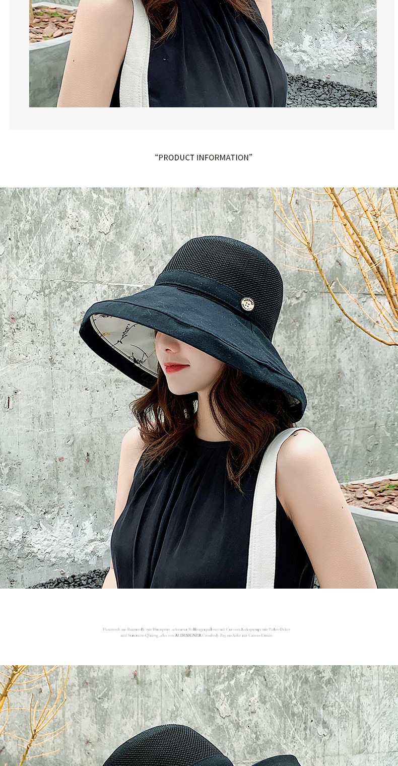 Cappello da pescatore a tesa larga da donna, cappello da sole versatile, cappello da spiaggia con protezione solare, cappello da sole estivo, cappello da bacino temperamento_voghion.com