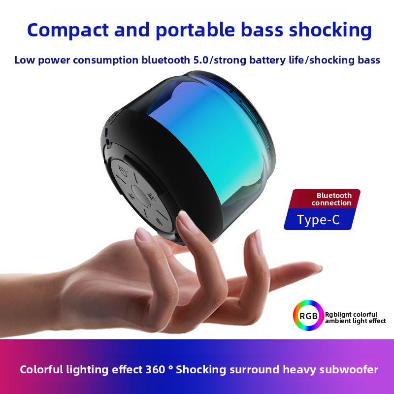 Atmosfera de acampamento Luz Bluetooth Recarregável Colorido Mini Alto-falante de Alta Qualidade Volume Alto S100 Celebridade da Internet_voghion.com
