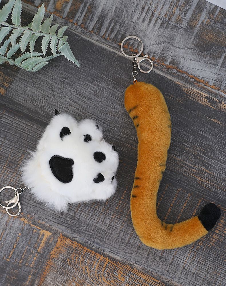 Tigerpfote Plüschtier Niedliche Tigerschwanz-Anhängerpuppe Chinesisches Sternzeichen Puppe Kindergeschenk_voghion.com