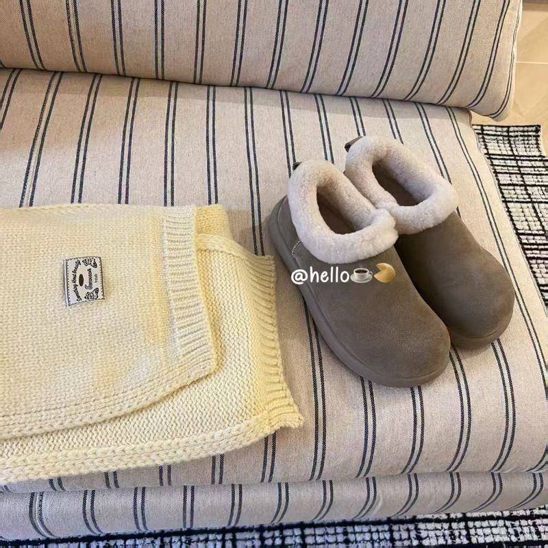 Henan Sangpo Schaffell Dicke Sohle Warme Lässige, höhenverstärkende Fleece-Hauskleidung für kleine Kartoffeln_voghion.com
