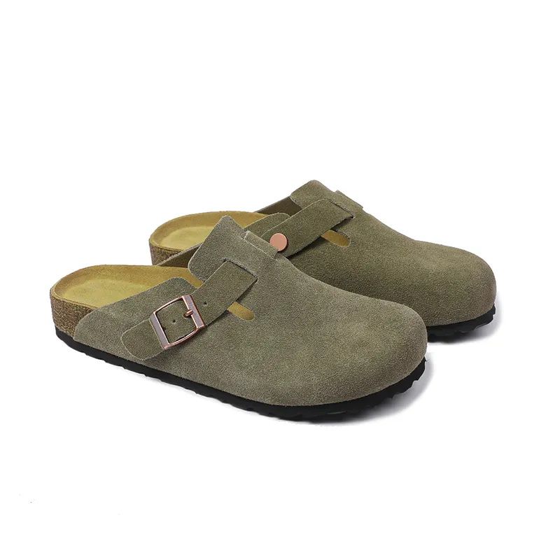 Kostenloser Versand Boston Burkenstoc Clogs Designer Hausschuhe Männer Frauen Schwarz Braun Rosa Sude Leder Herren Mode Dias_voghion.com