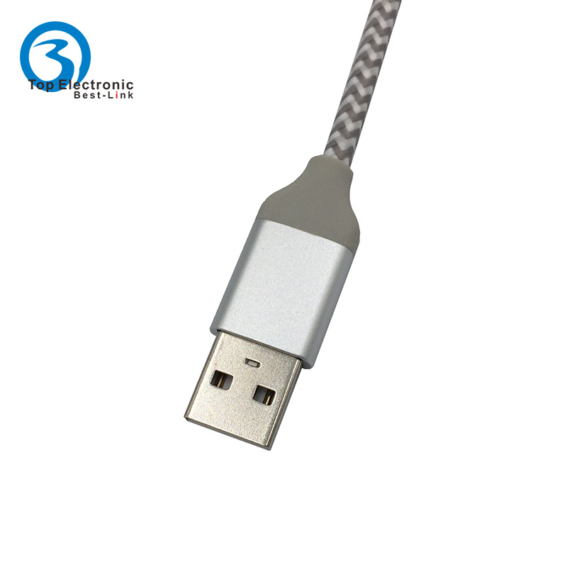 High Current Android V8 Data USB TYPE-C Aluminum Shell Nylon Braided Mobile Phone Fast Charging Cable_voghion.com