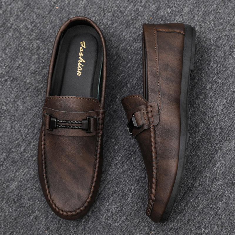 SHLIANG Herren Leder Halbschuhe Formelle Hochzeitsschuhe Weiche Bequeme Wasserdichte Autofahrerschuhe Slip-On Flats Mokassin Y0151_voghion.com