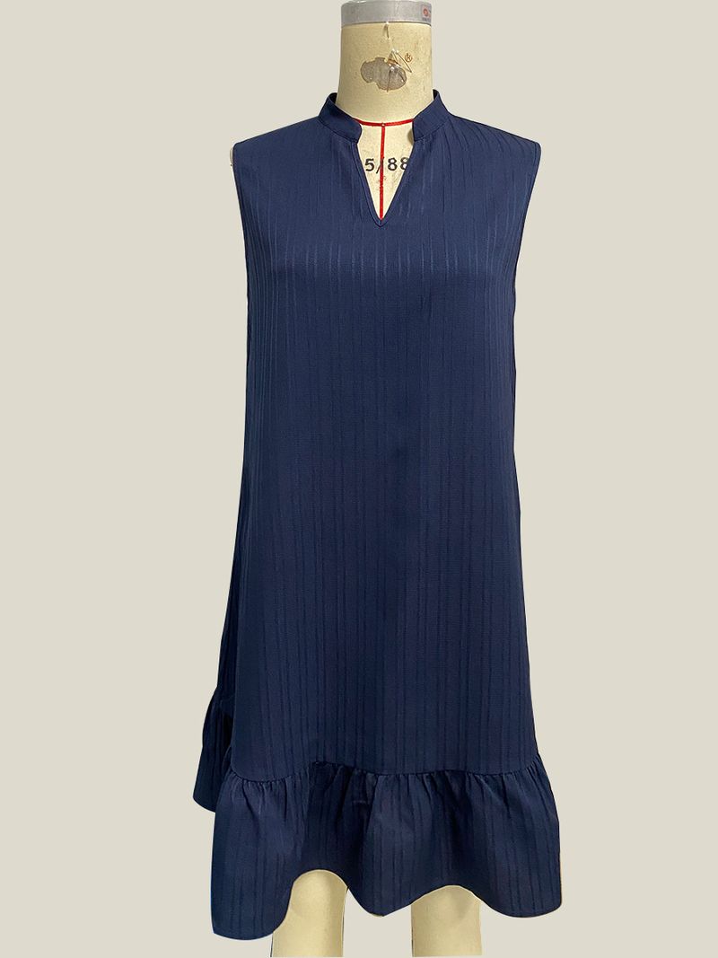 Damenbekleidung 2025 Frühjahr/Sommer Neues Kleid Ärmellose Rüschen A-Linie Weste Rock_voghion.com
