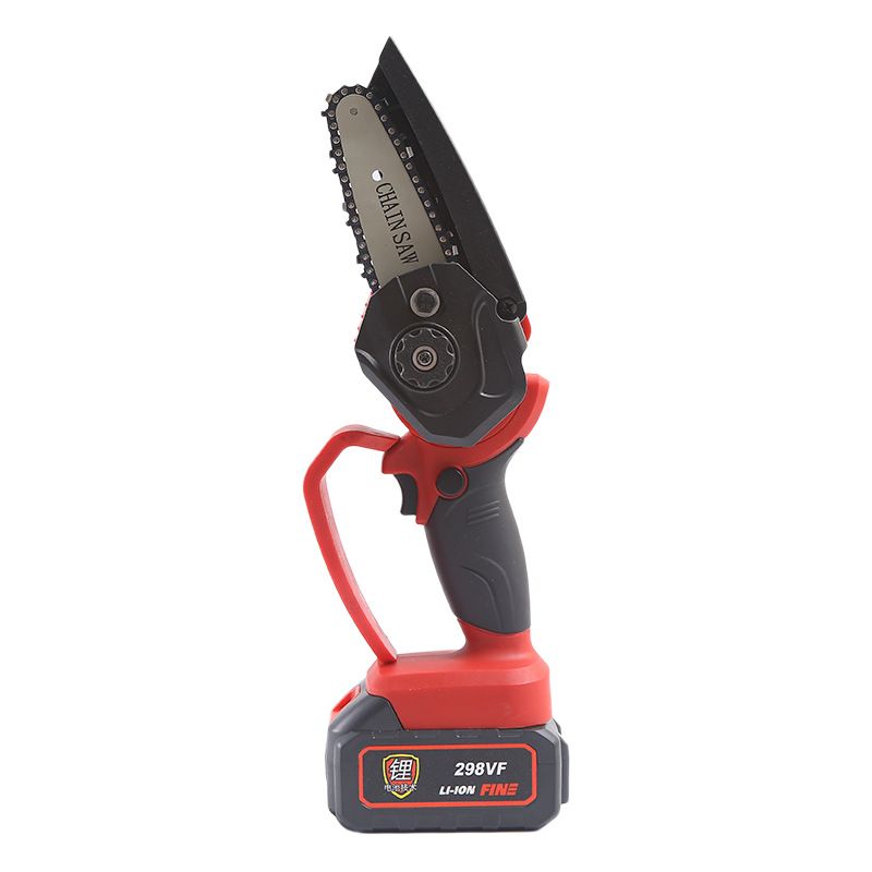 21V Cordless Lithium-Ion Chainsaw - Lightweight 4-Inch Electric Chainsaw For Home Gardening & Wood Cutting (Rotary Knob Adjustable)_voghion.com