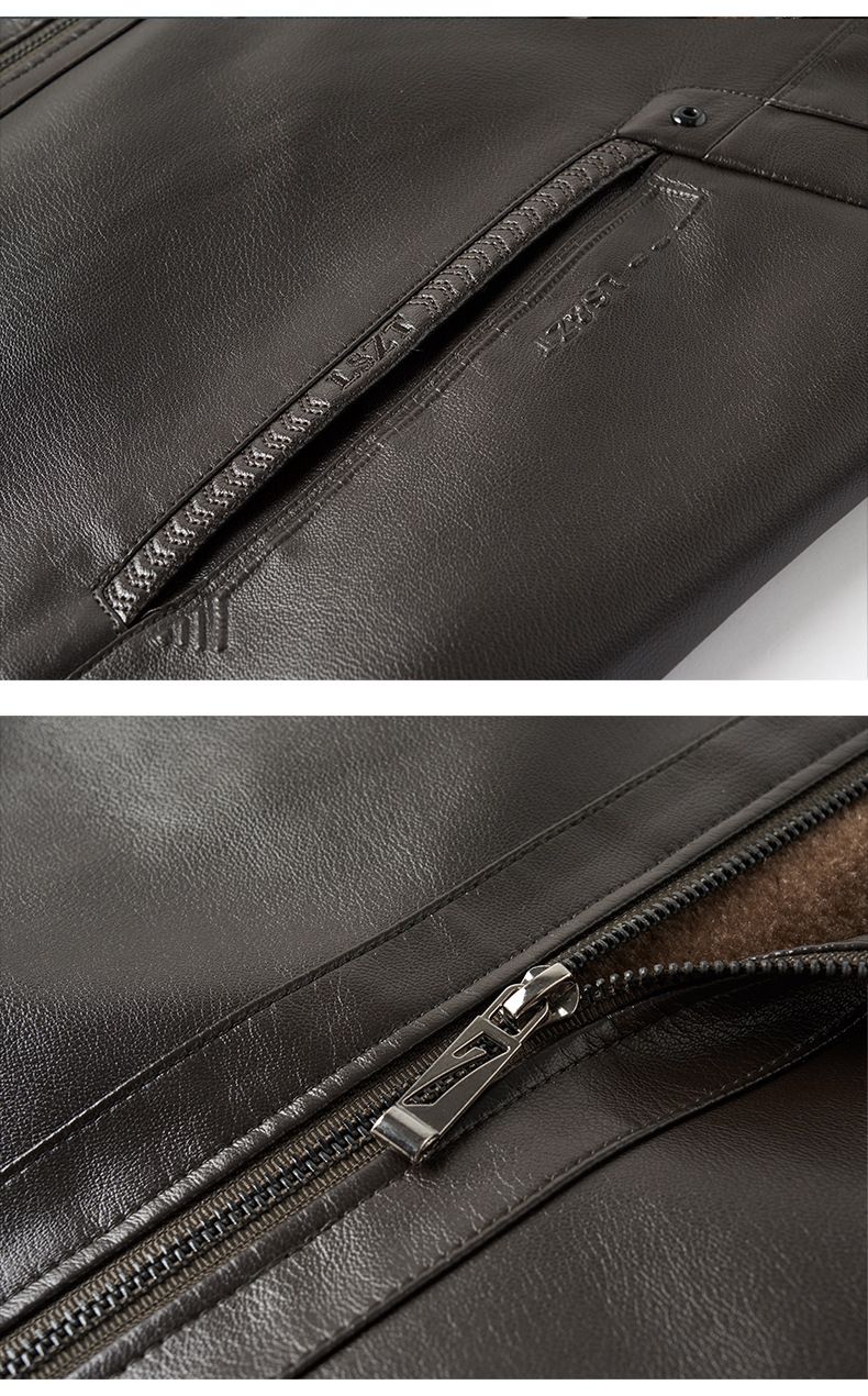 Giacca in pelle spessa foderata in pile per papà, cappotto invernale da uomo per uomini di mezza età e anziani, giacca in pelle con collo alto per il calore invernale del nonno_voghion.com