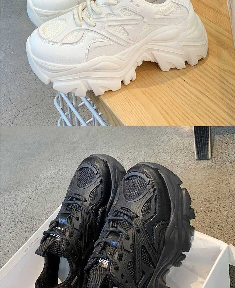 Respirant papa chaussures mode féminine 2023 nouvelle plate-forme décontractée polyvalente maille baskets améliorant les chaussures de course_voghion.com