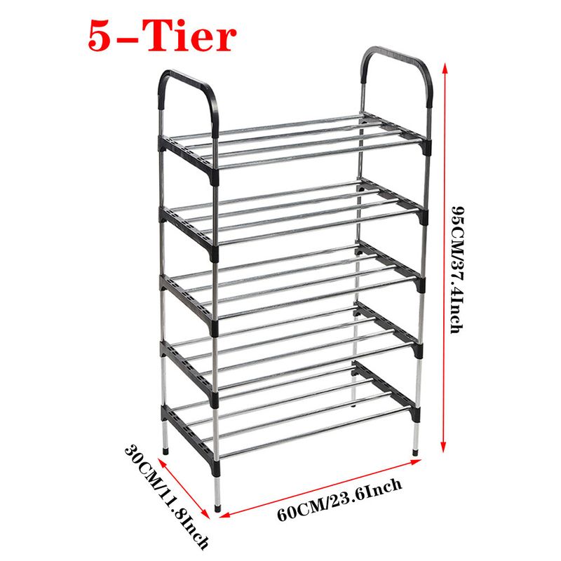 Narrow Shoe Rack Tower Storage Shelf Tall Footwear Stand Entryway Tidy Organiser_voghion.com