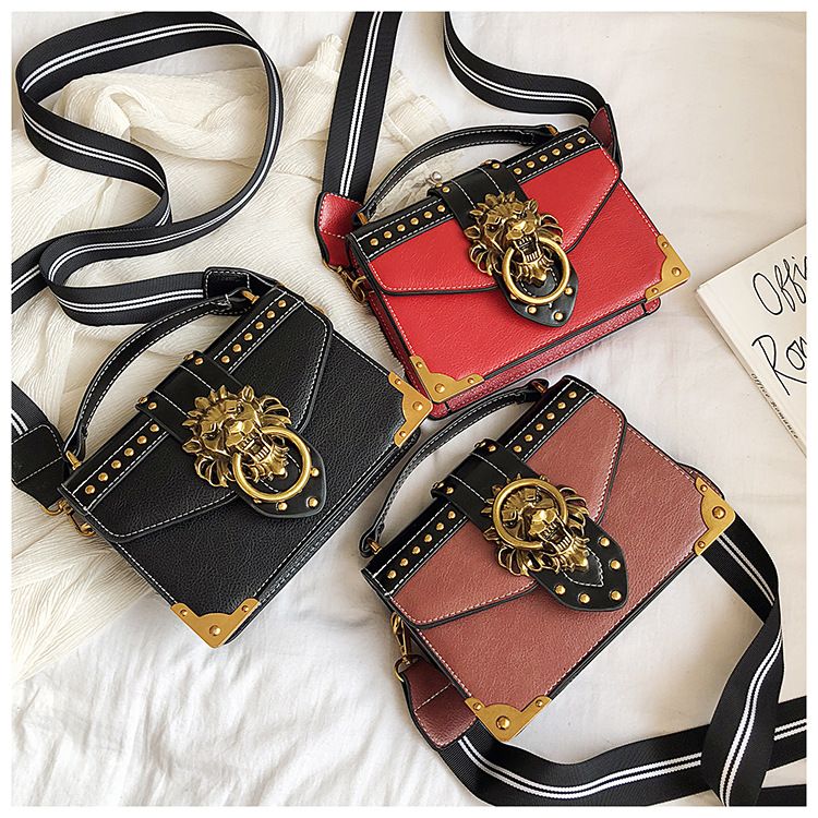 New European and American Retro Pu Handbag European and American Shoulder Crossbody Small Square Bag_voghion.com