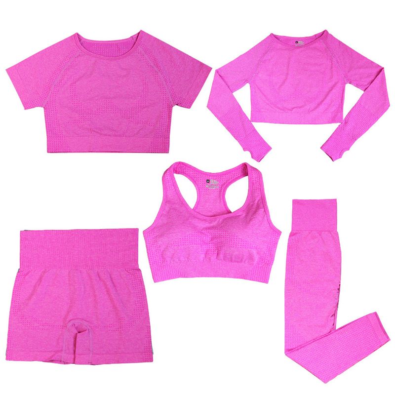 Women's Active Sets Seamless Dot Yoga Suit High Waist Outdoor Sports Vest Running Quick Drying Top Fitness Yoga Pants_voghion.com