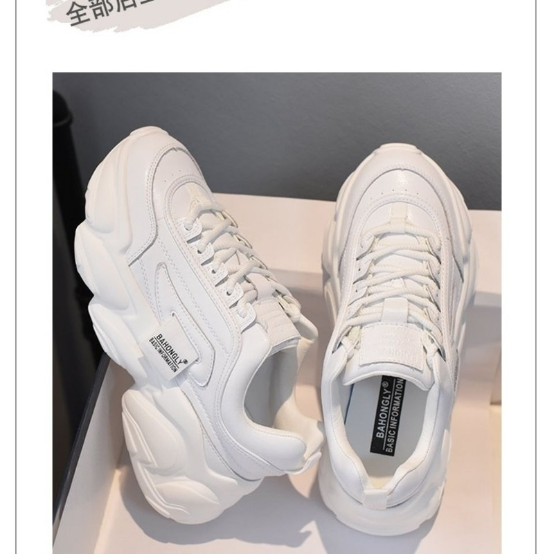 Vårnyhet Vita Sneakers Dam Fritidsskor Kvinna Pu Läder Vulkaniserade Skor Tenis Feminino Platform Sneaker_voghion.com