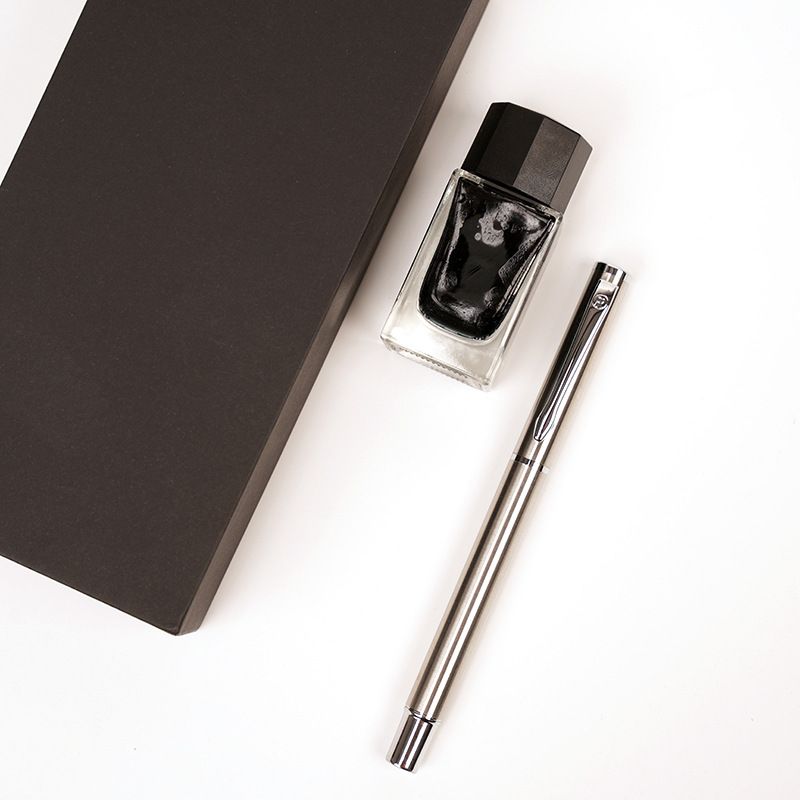 Fountain Pen Simple Hard Pen Calligraphy Adult Calligraphy Dark Tip Curved Tip Student Metal Fountain Pen Gift Box Set_voghion.com