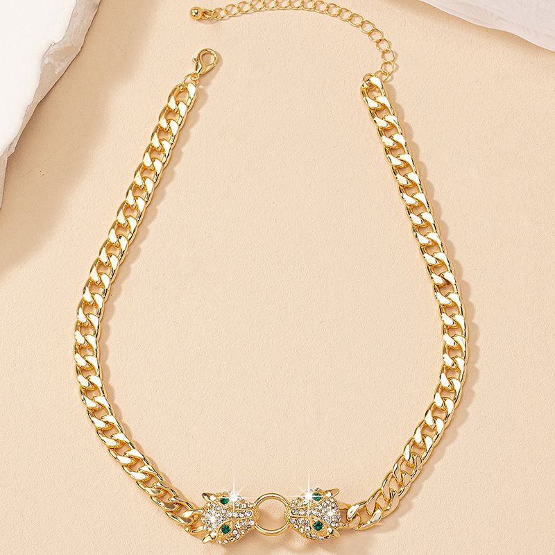 Collana unisex in argento con ciondolo a forma di testa di leone rotonda, stile semplice e smaltata._voghion.com