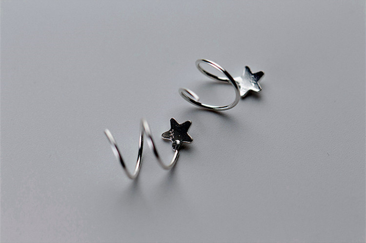 Sterling VENUS Sier Star Orecchini rotanti a forma di serpente per le donne Gioielli alla moda con personalità squisita 202_voghion.com