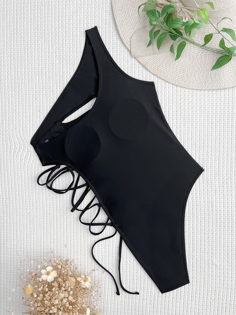 sexy solid color jumpsuit basic bikini women's swimsuit_voghion.com