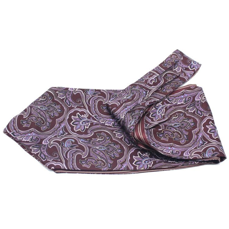 Modischer, doppelseitig bedruckter Halsschal aus Maulbeerseide im Paisley-Muster für Herren_voghion.com