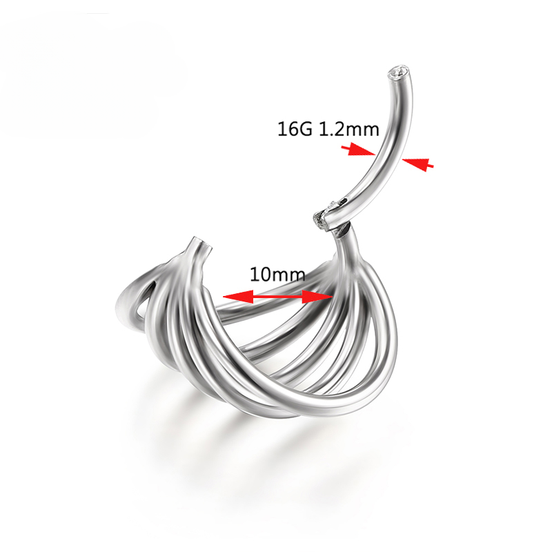 F136 Anello al naso in titanio Piercing al trago Cartilagine Segmento incernierato Daith Elica 16G Orecchio Spirale Setto Labret Gioielli per il corpo all'ingrosso_voghion.com