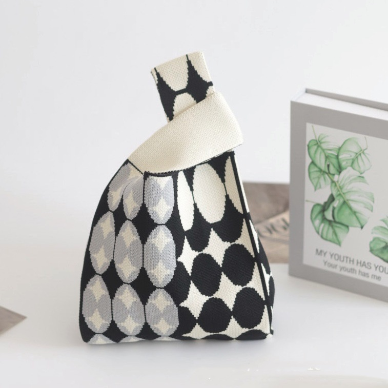ins Panda Borsa a mano Borsa da donna Borsa in maglia Borsa a secchiello in lana con regalo a mano Borsa tote Borsa per il pranzo in scatola_voghion.com