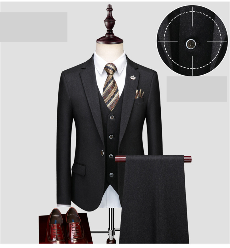 Abbigliamento maschile 2024 Nuovo abito da uomo Business Casual Professional Fit Sposo Groomsmen Matrimonio Tre pezzi Abito alla moda_voghion.com