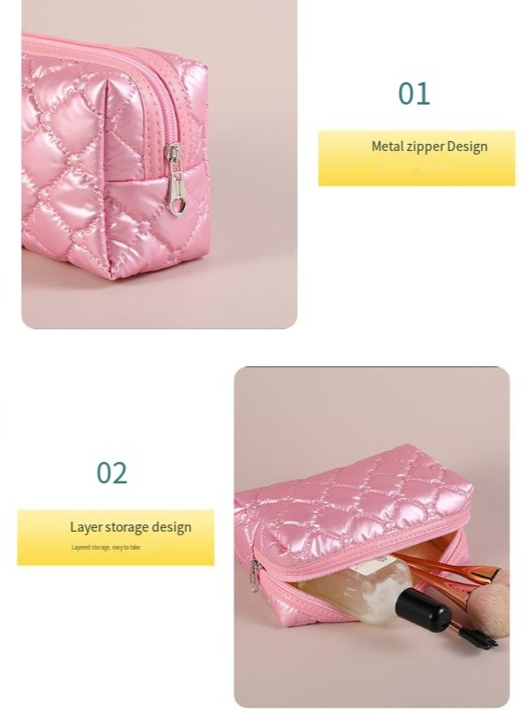 Makeup Bags Feather Embroidered Diamond Cosmetic Bag With Fashion Creative Embossed Candy Bag In Hand._voghion.com