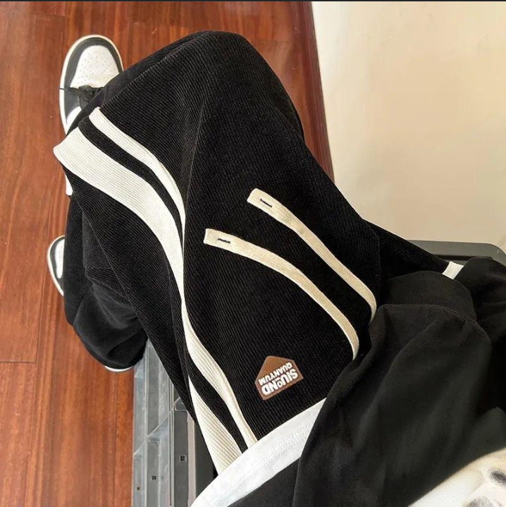 Men's Clothing pants for men, winter plus velvet, Japanese high street fashion brand, drape, loose cuffs, thickened casual pants_voghion.com