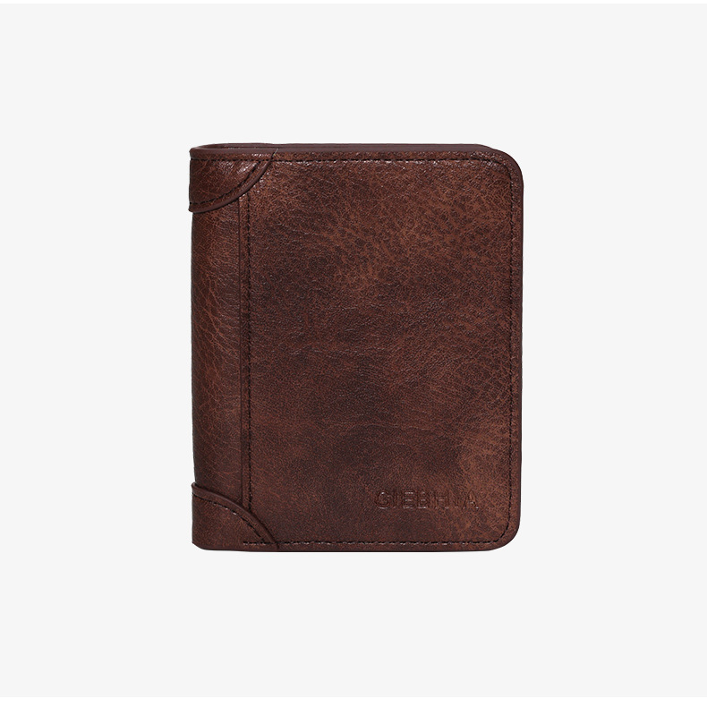 Vīriešu karšu maki, vīriešu Premium Retro PU īsie vīriešu saliekamie kredītkaršu maciņi, kuros var glabāt monētu maku_voghion.com