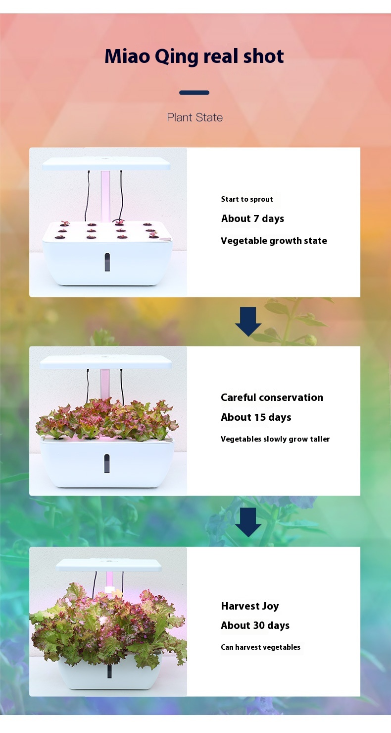 Máquina de plantio hidropônico inteligente com WIFI Equipamento hidropônico de vegetais domésticos Máquina de cultivo sem solo com luz de preenchimento doméstico_voghion.com