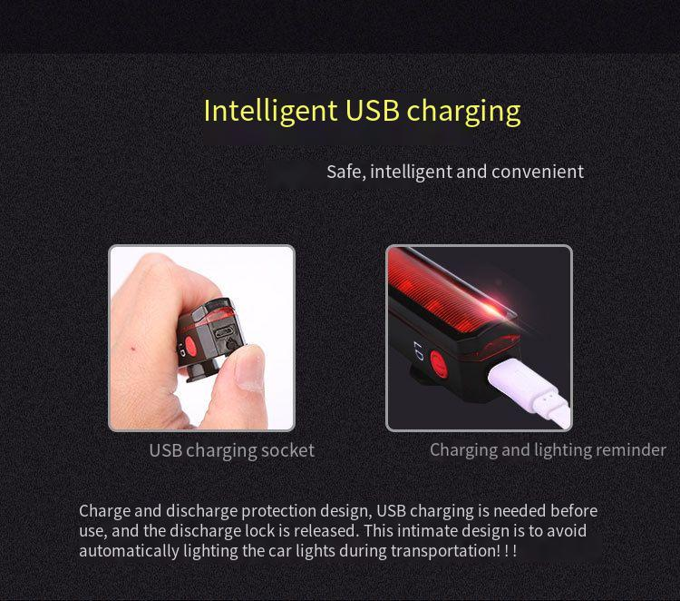 Bicycle Light Mountain Bike Spiderman Laser Tail Light USB Charging Tail Light Night Riding Warning Light Bicycle Accessories_voghion.com