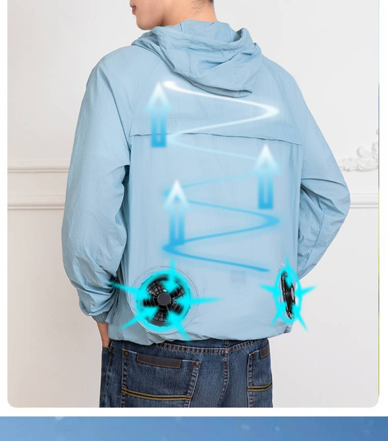 Kühlende Arbeitsjacke für Herren mit eingebautem Ventilator, wiederaufladbar, Sicherheitsarbeitskleidung für den Sommer zum Schweißen und Bauen – atmungsaktive Kleidung zum Wärmeabbau_voghion.com