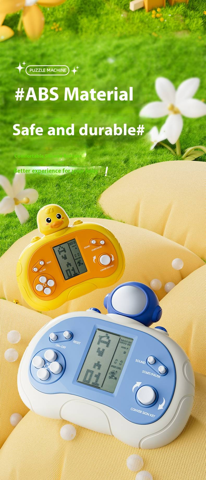 Tetris Handheld Game Console – Classic Block Puzzle Toy For Kids & Adults, Portable Brain Training Game With Rechargeable/Battery Options_voghion.com