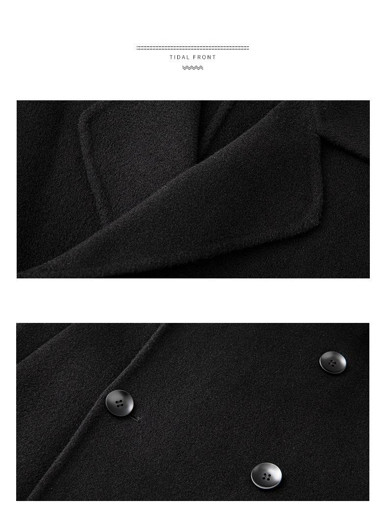 Men's Premium 100% Wool Detachable Shoulder Pads Double-Faced Overcoat - Tailored Slim Fit Winter Trench Coat For Business Casual_voghion.com