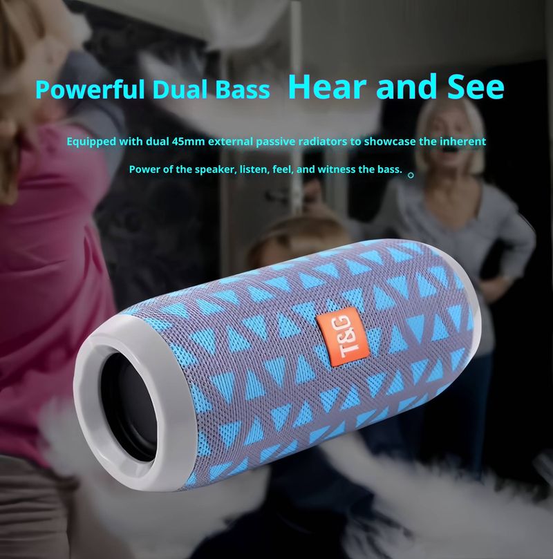 TG117 Compact Bluetooth Speaker – Portable Mini Soundbar For PC/Outdoor With USB/TF Card Playback, IPX4 Splashproof & Clear Voice Calls_voghion.com