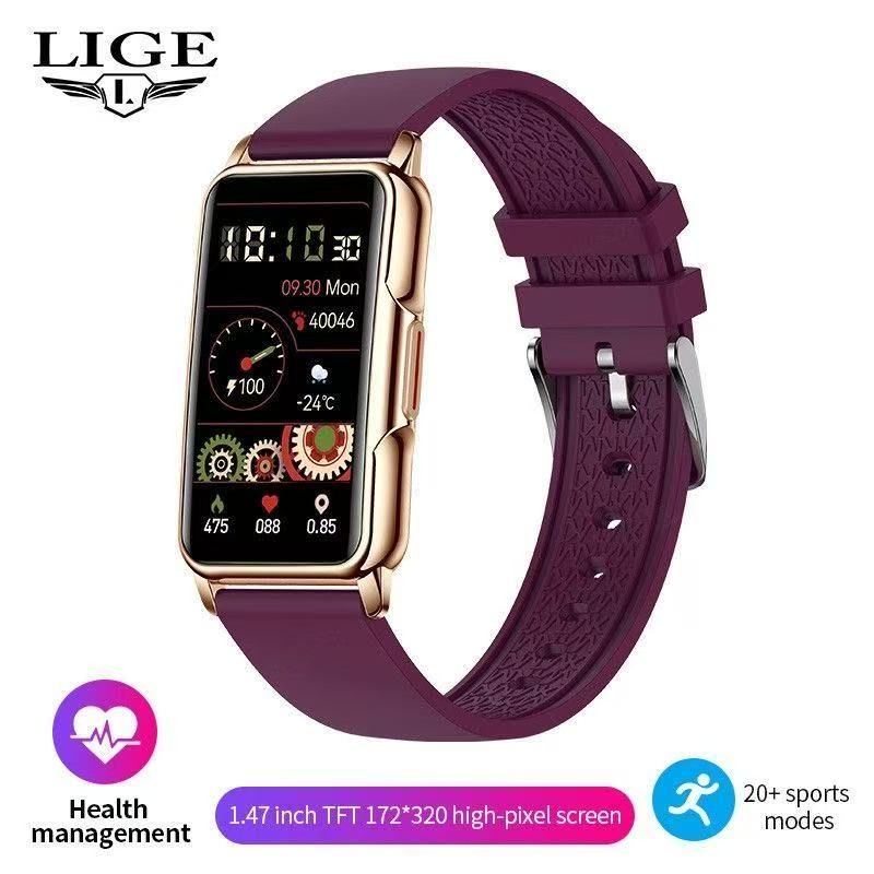 LIGE Smart Watch Uomo Bluetooth collegato al telefono Musica Fiess Bracciale sportivo Monitor del sonno Uomo Smartwatch da 1,47 pollici Donna_voghion.com