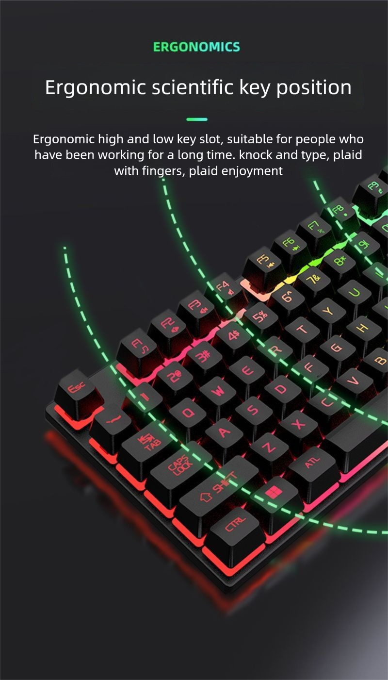 Wired Set Computer Mechanische Gaming Membran Tastatur Maus Leuchtende Peripherie_voghion.com