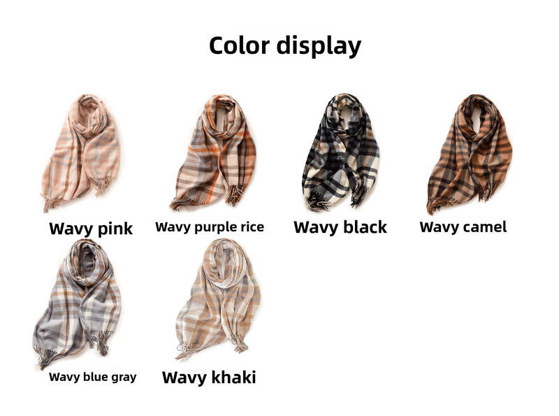 Sciarpa in cashmere 2025, di media lunghezza, spessa, calda e dolce, a quadri, scaldacollo per donna._voghion.com