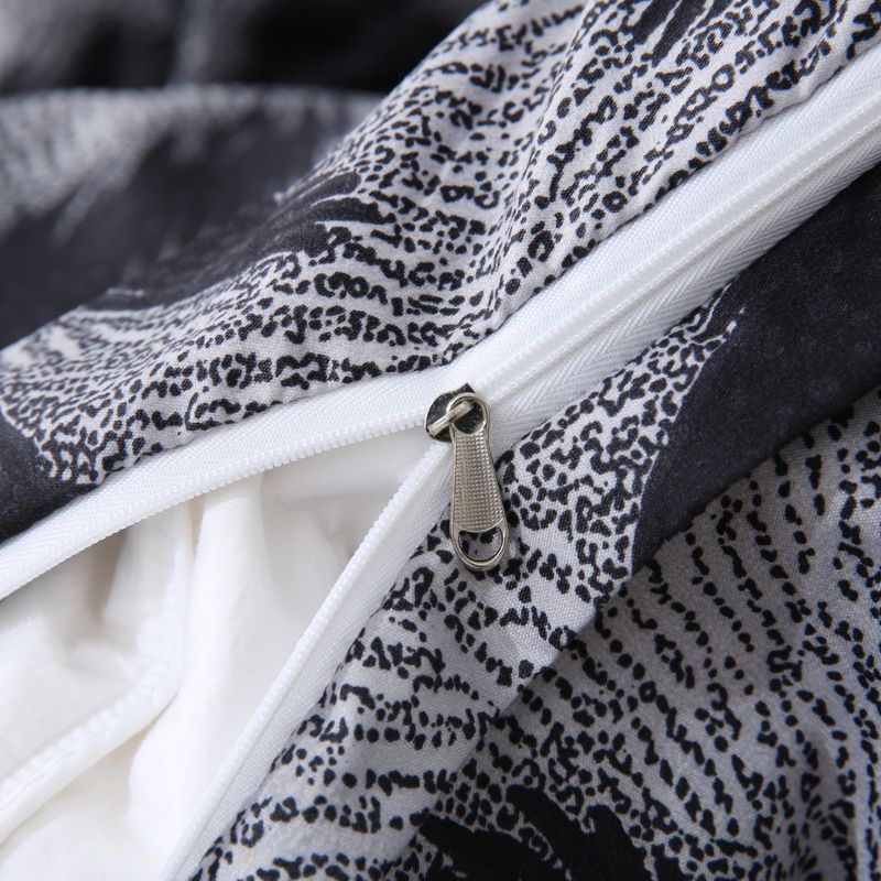 Modern Zebra Print Bedding Set - Soft Brushed Polyester 3-Piece Duvet Cover With Geometric Patterns, Nordic Style For Queen & King Size Beds_voghion.com