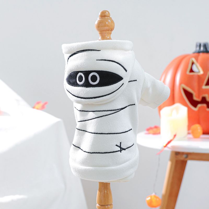 2025 Autumn Winter Pet Dog Cat Clothes Costume Apparel Halloween Mummy Sweatshirt_voghion.com
