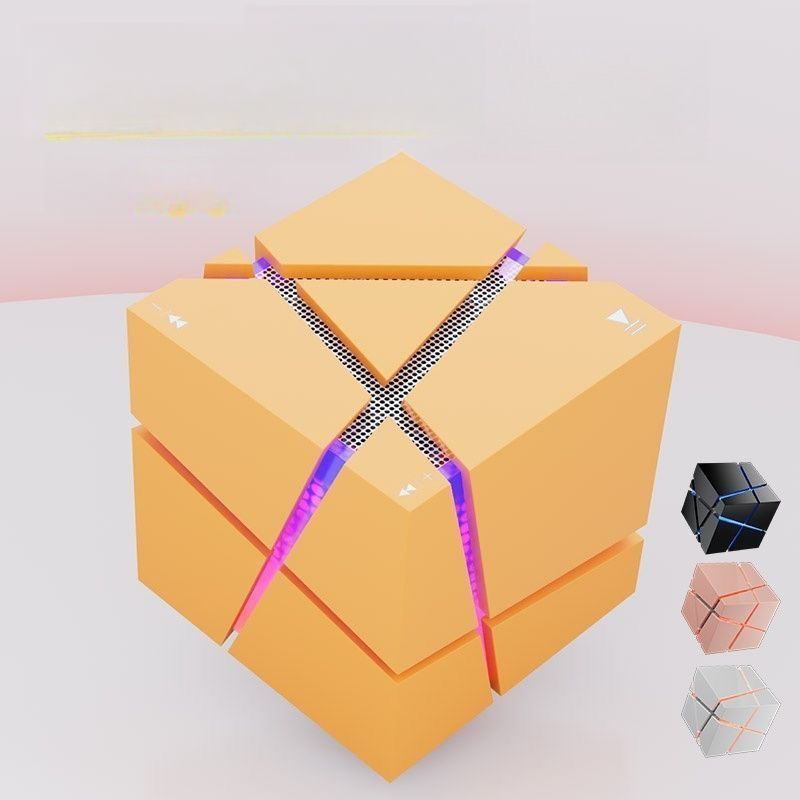 Original Magic Cube Bluetooth Subwoofer Mini Portable Colorful Light Small Speaker Creative Birthday Gift_voghion.com